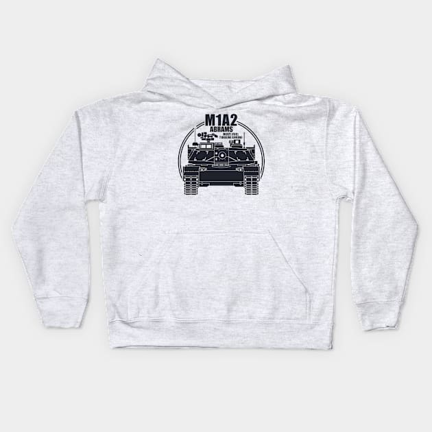 Battle Tank M1A2 Abrams Kids Hoodie by Aim For The Face